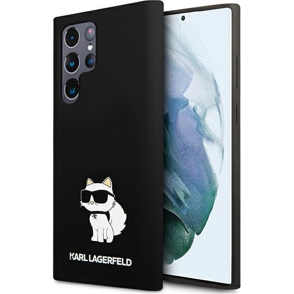 Etui Karl Lagerfeld Silicone Choupette do Galaxy S24 Ultra, czarne.